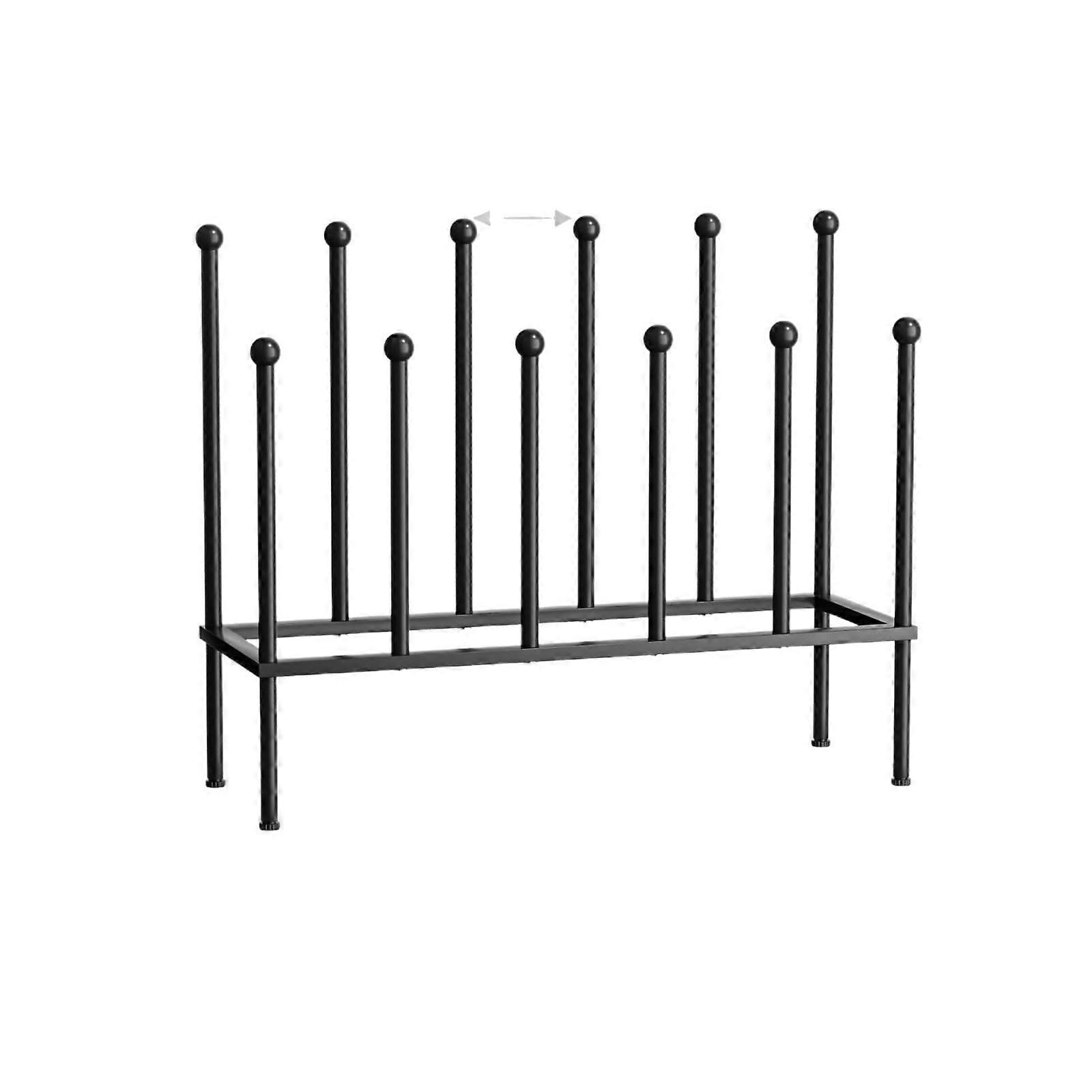 DualLevel Boot and Shoe Rack with Bottom Shelf, SpaceSaving Black Metal Entryway Organizer