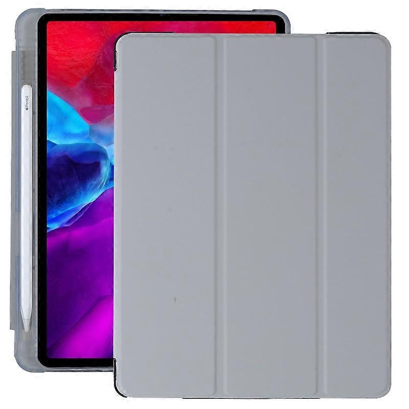 Capa elegante para iPad de 10,2 polegadas (7/8/9 polegadas) cinza/couro macio com compartimento para caneta