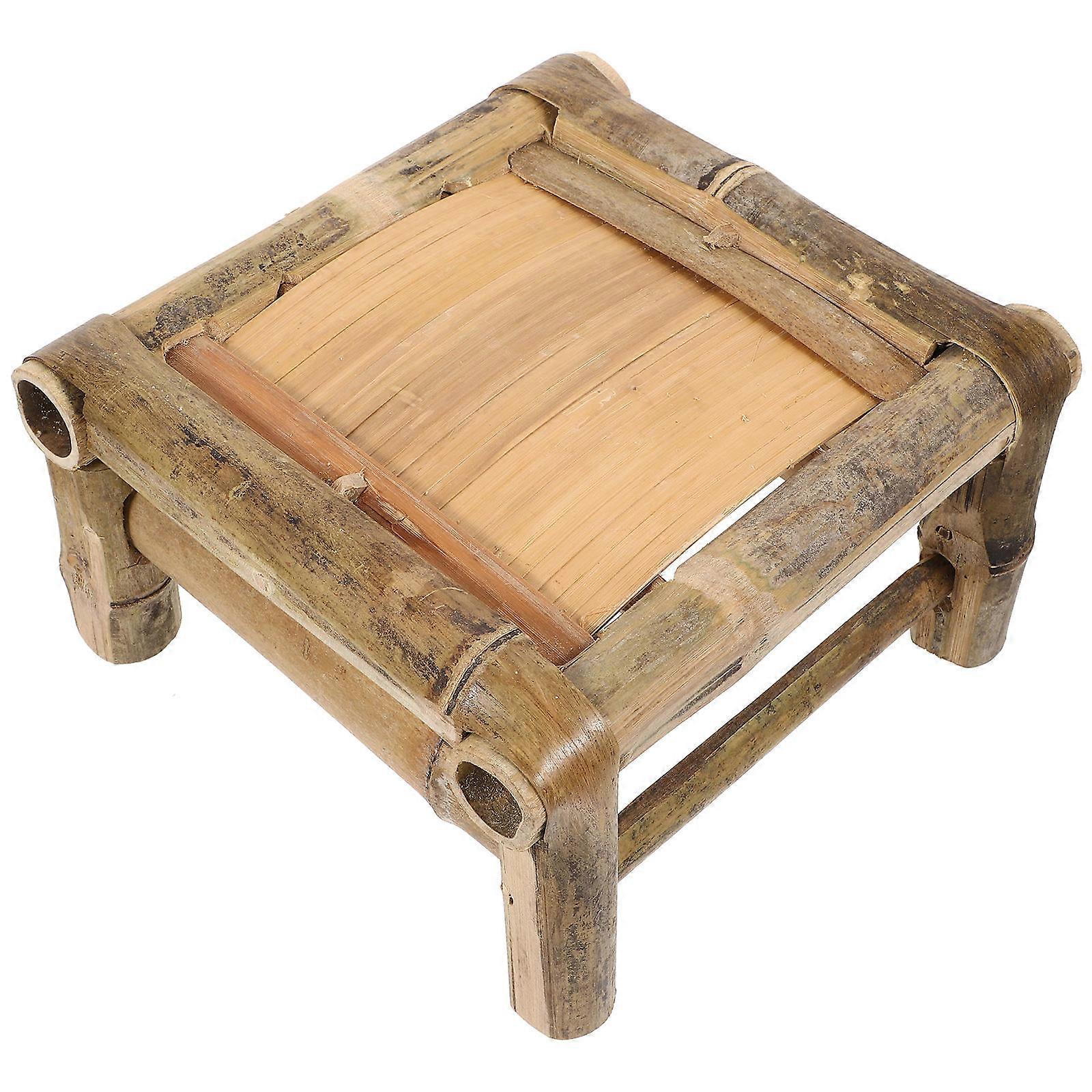Low Stool Bamboo Stool for Home Use Featuring Comfortable Bench