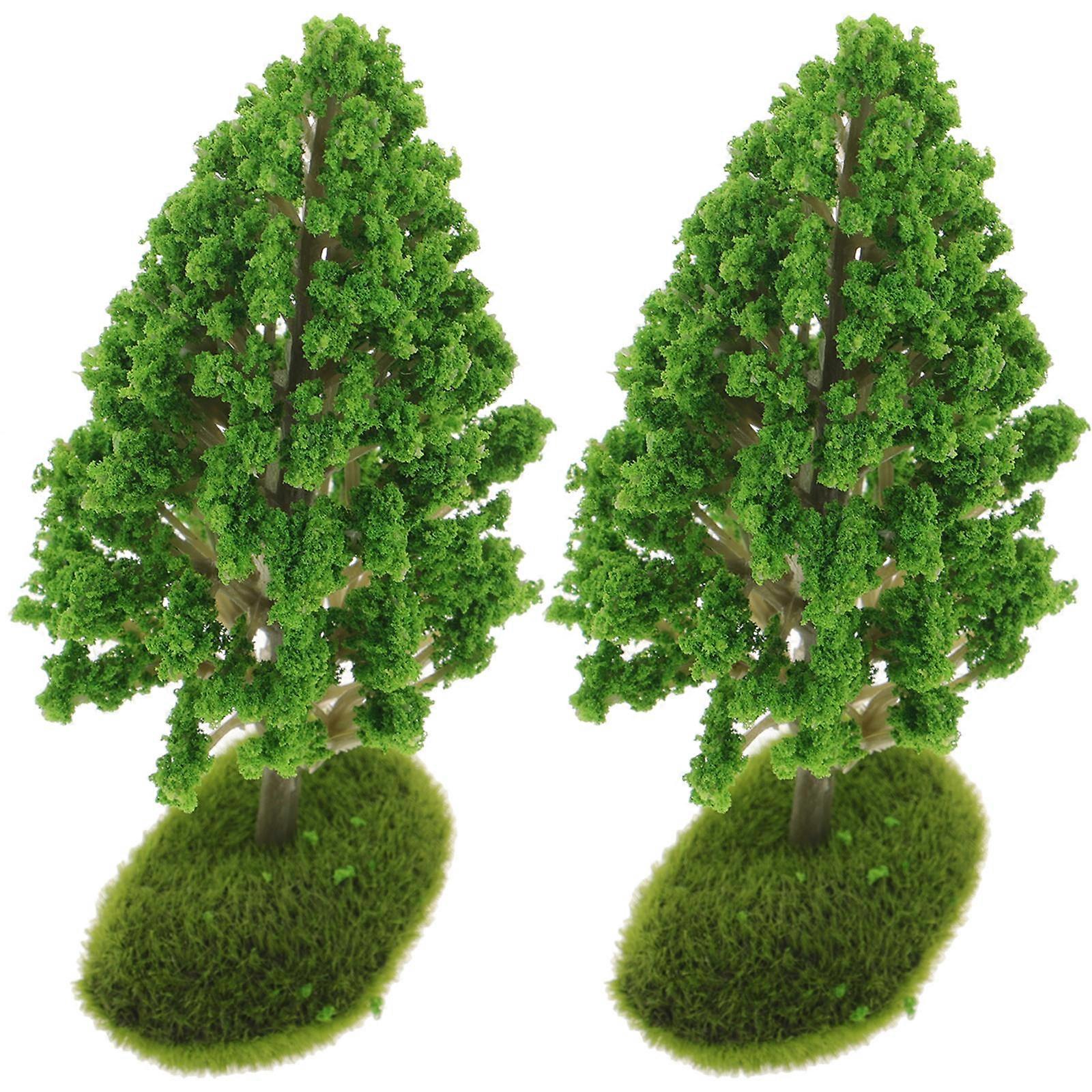 Model Trees Miniature Diorama Trees for Decoration 2Pcs Plastic Green Sand Table