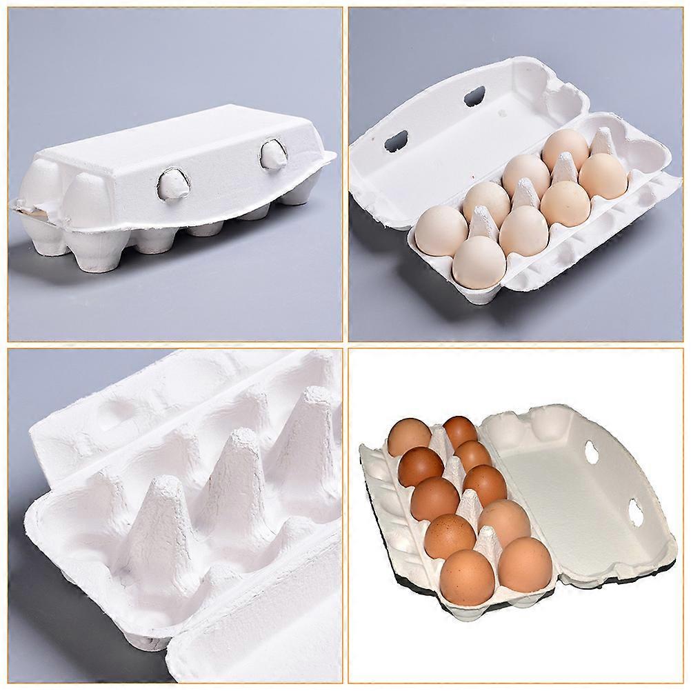 Egg Storage Containers with Paper Pulp Material for Egg Storage 10Pcs White