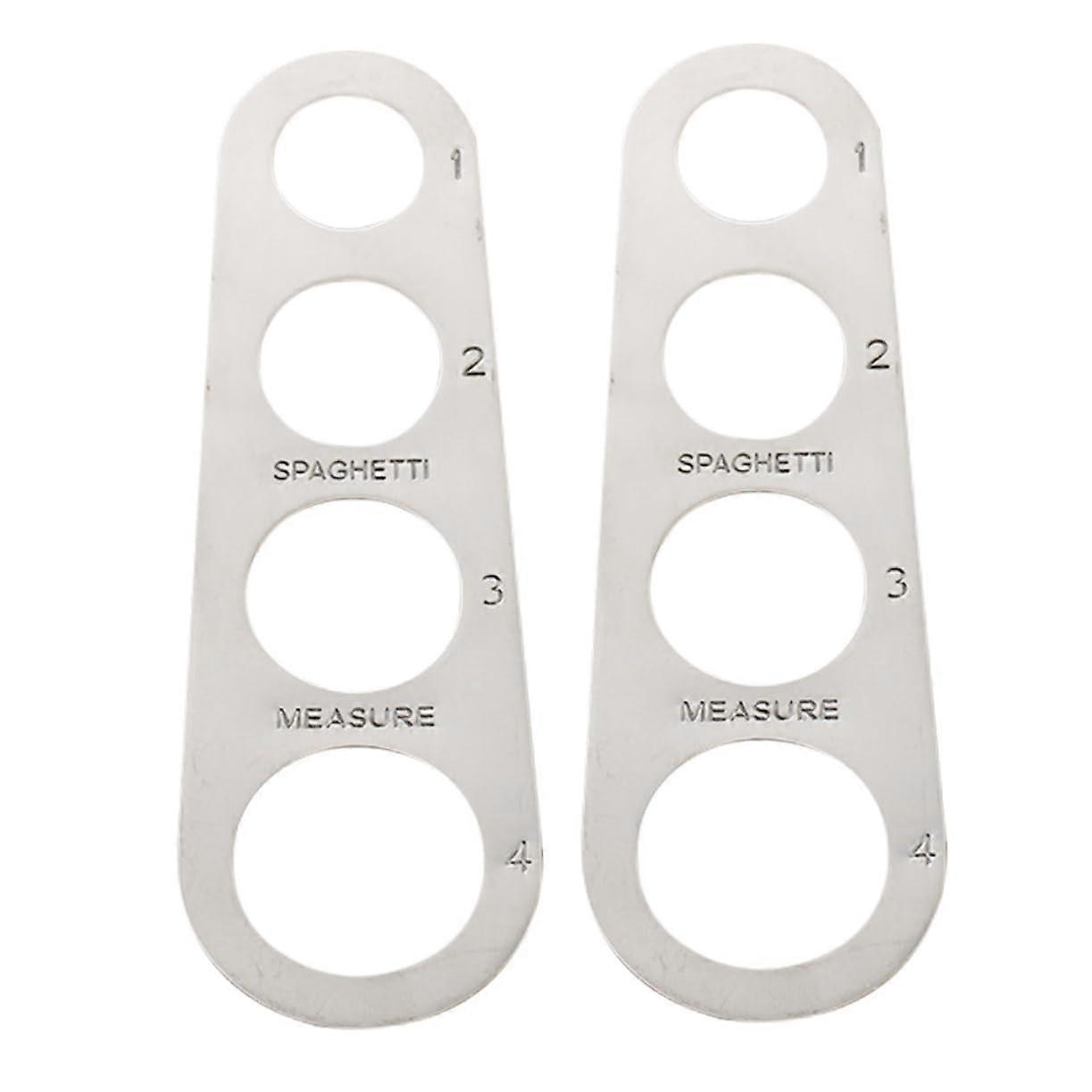 2pcs Stainless Steel Pasta Measuring Tool with MultiHole Spaghetti Portion Control for Kitchen