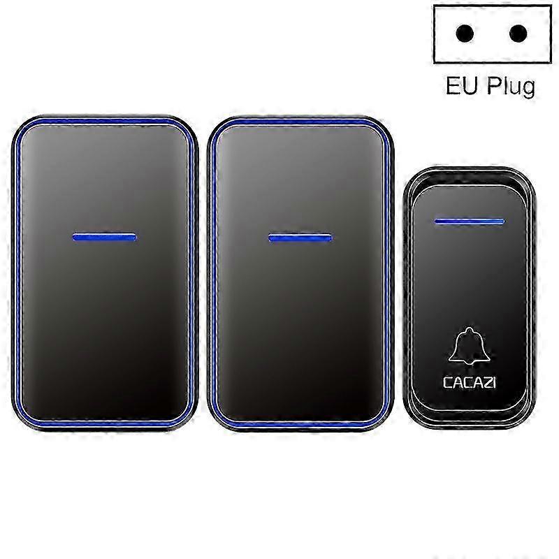 25-26 Wireless Remote Control Doorbell EU Plug - Black