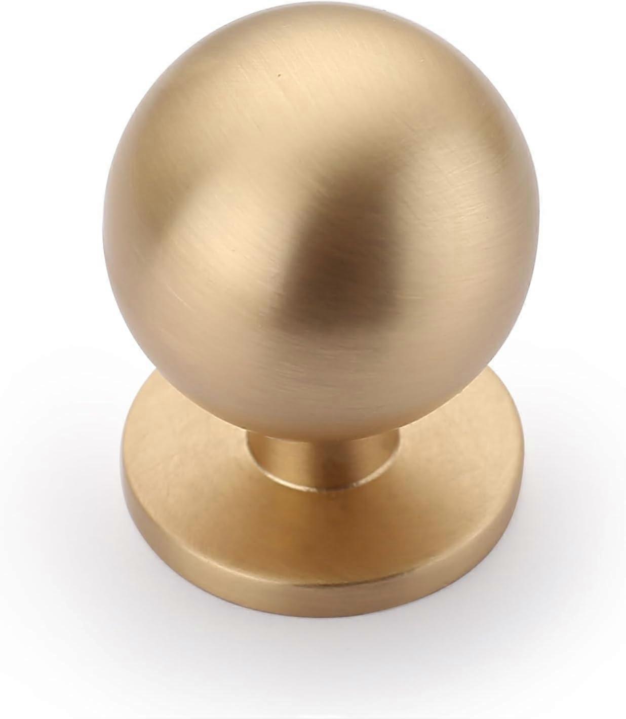 10 Pack Brushed Brass Kitchen Cabinet Knobs, Cabinet Knobs Kitchen Cabinet Hardware for Cupboard Drawer Knobs Dresser Knobs Brushed Brass