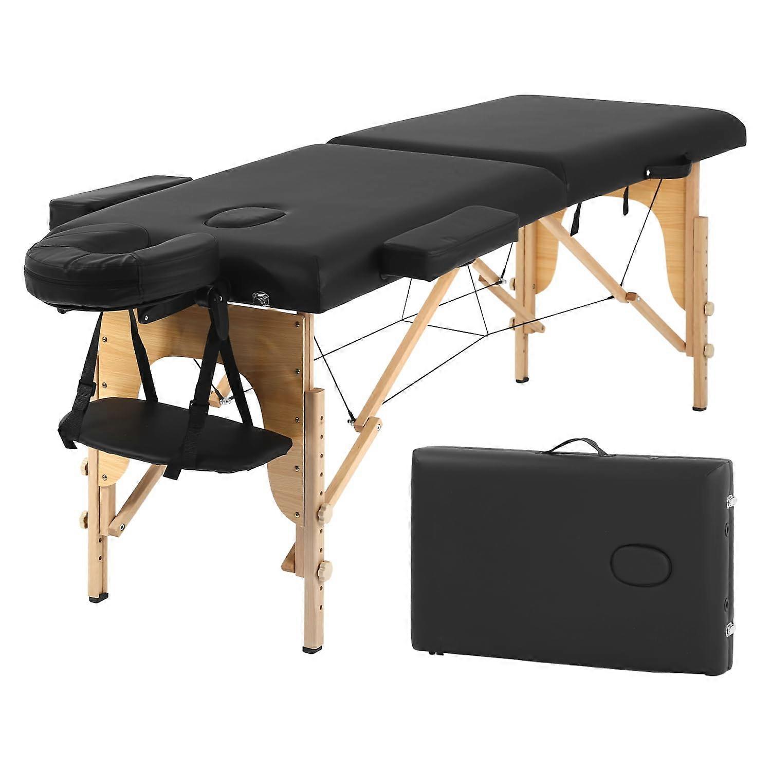 Portable Massage Table with Carry Case, Adjustable Height Folding Spa Bed for Salon, Tattoo, Lash