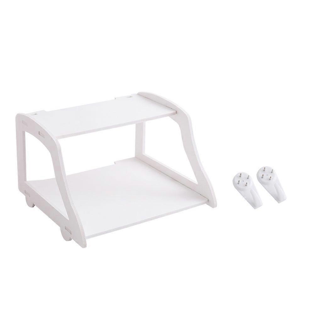 White Wall-Mounted Router Rack for Organizing 1Pcs Plastic Holder