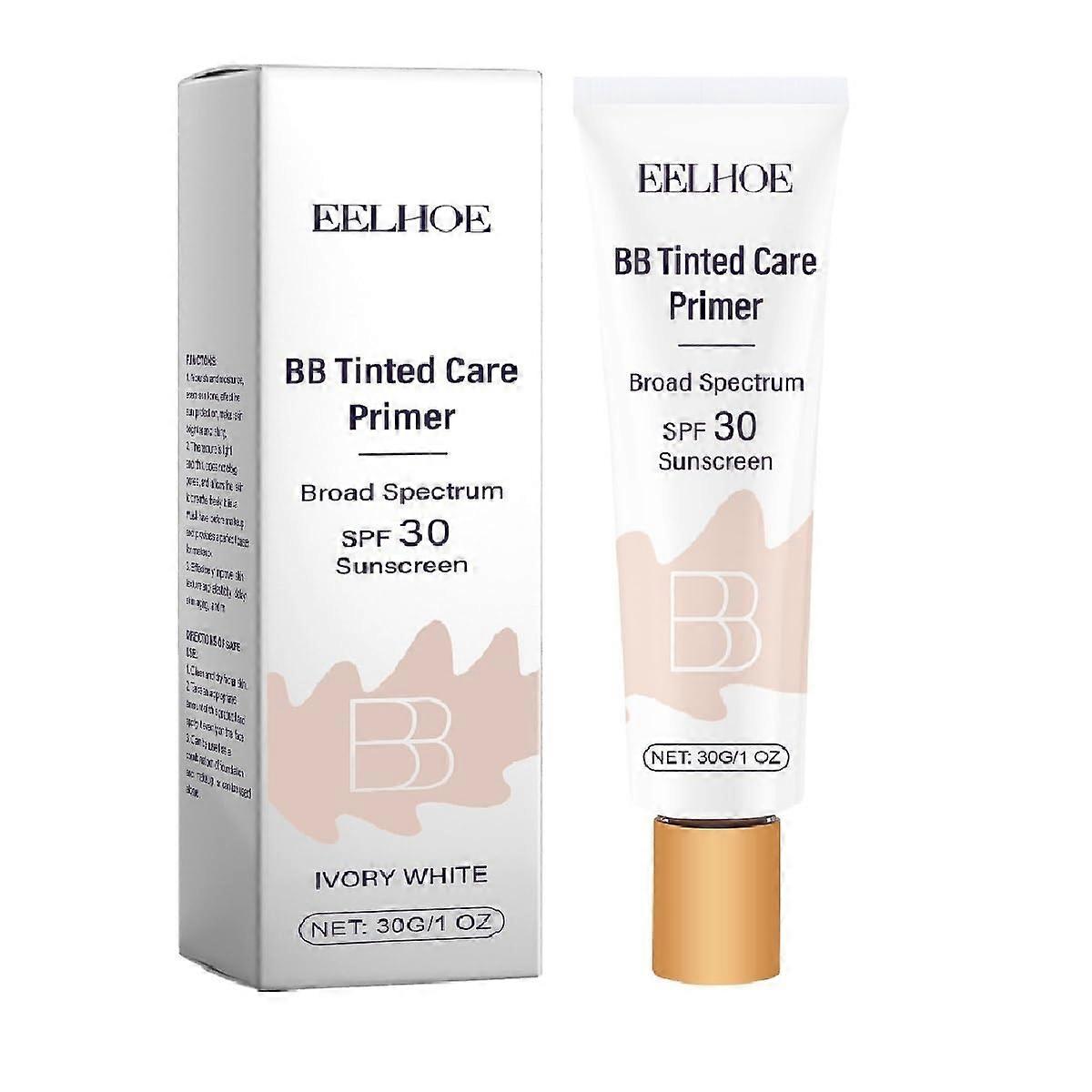 BB Cream with SPF 30, Full Coverage Tinted Moisturizer Ivory White, LongLasting Hydration