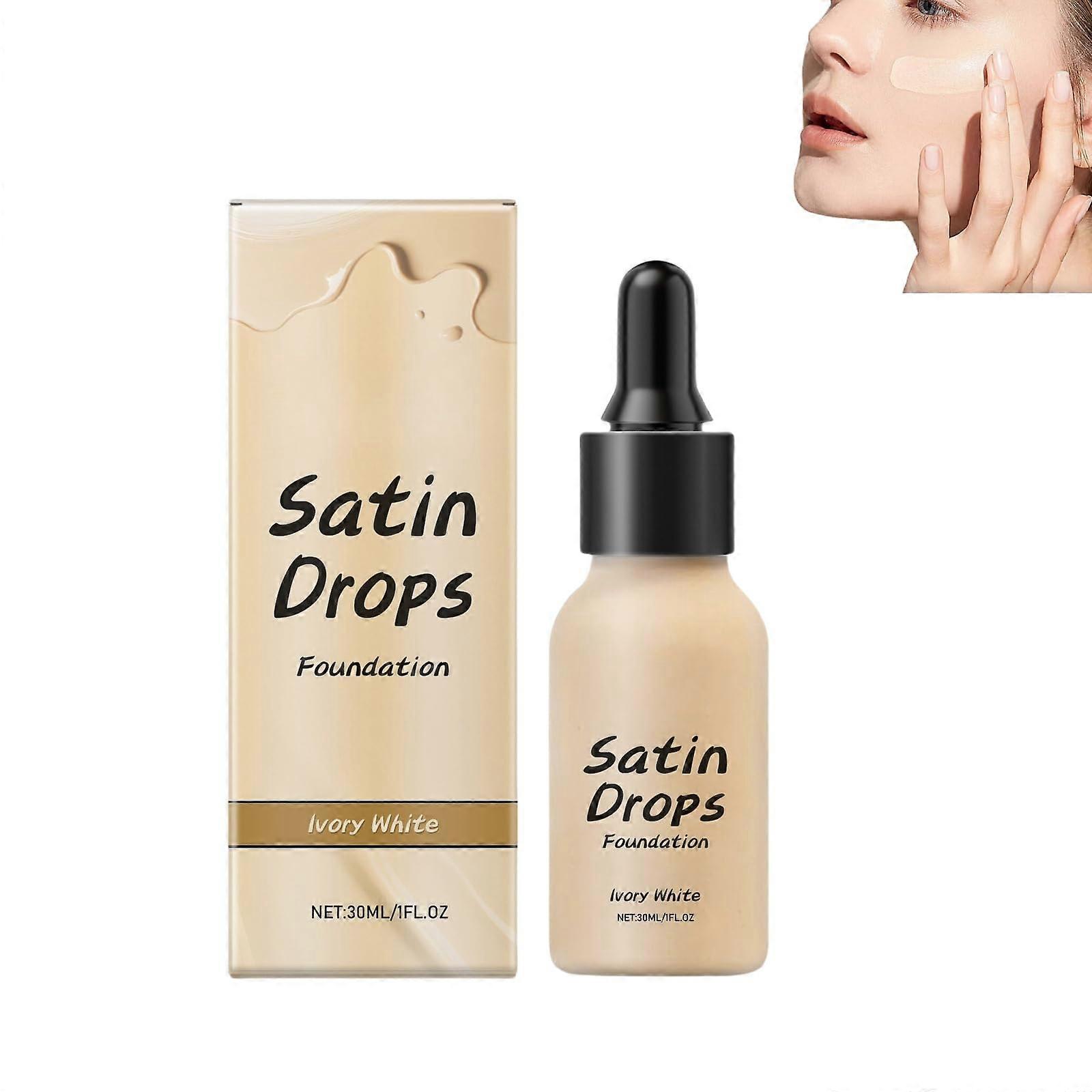 Full Coverage Liquid Foundation with LongLasting Wear, Lightweight Hydrating Ivory White Makeup