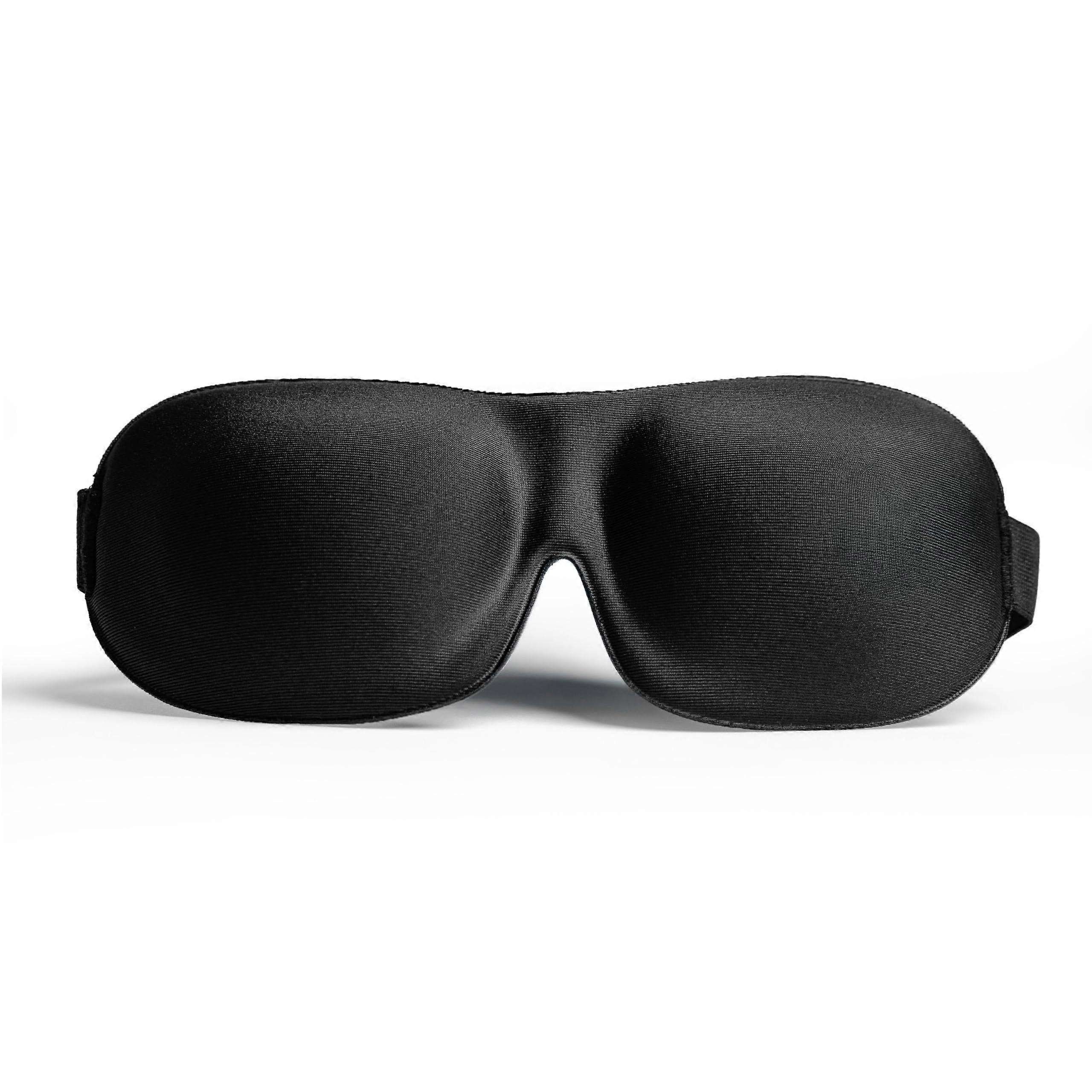 Eyelash Extension Sleep Mask 3D Contoured Eye Space 100% Light Blocking Memory Foam Adjustable Strap Black