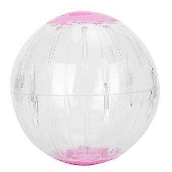 Husdjursträningsboll för gyllene hamstrar, löpmaskin, transparent joggingboll, 18,5 cm, rosa