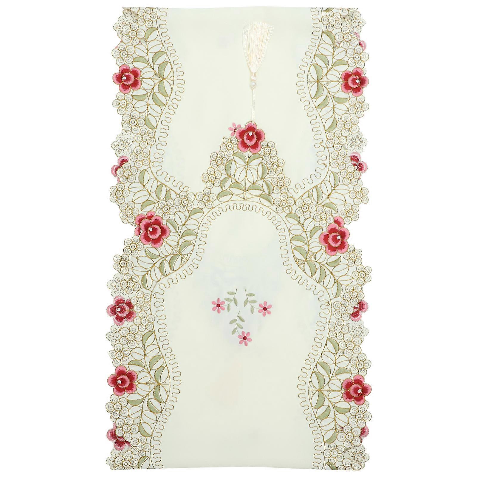 Embroidered Table Runner Floral Table Runner for Holiday Party 5Pcs
