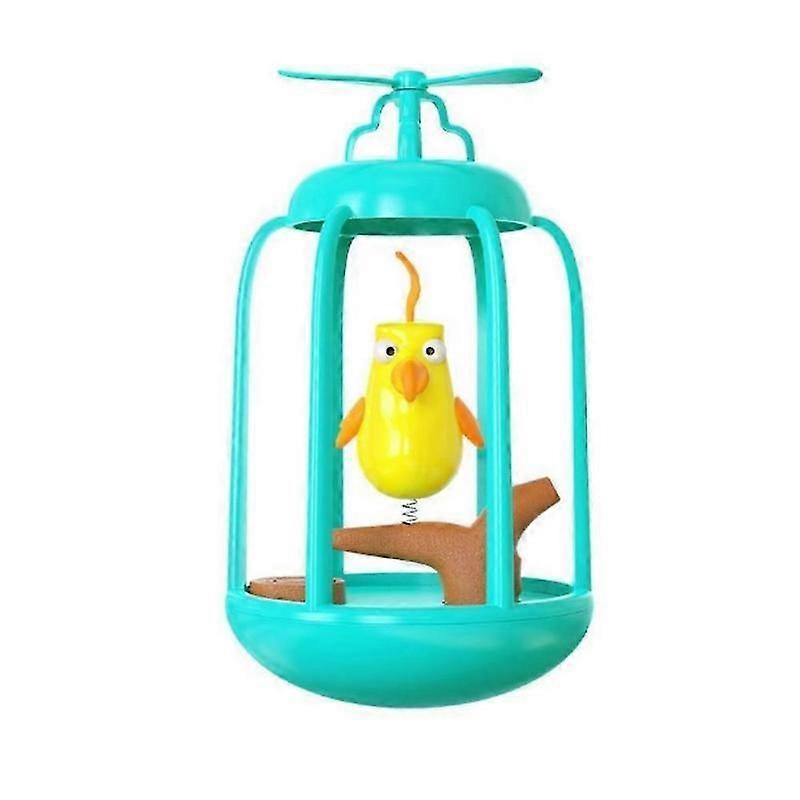 interactive cat toy with chirping bird in cage