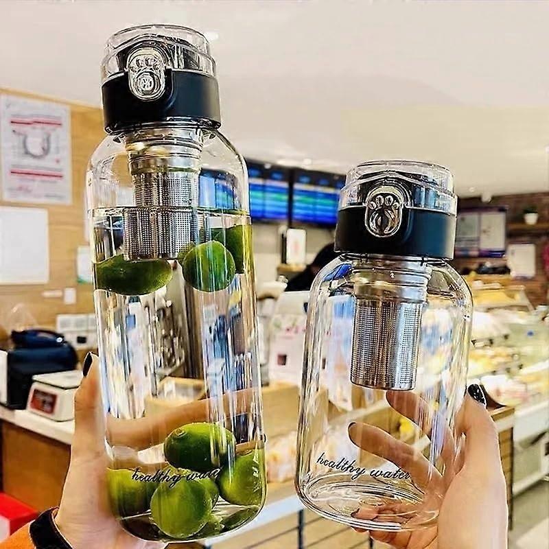 Large Capacity Glass Tea Infuser Bottle with TeaWater Separation Design, 2000ml  Temp Resistant Cup