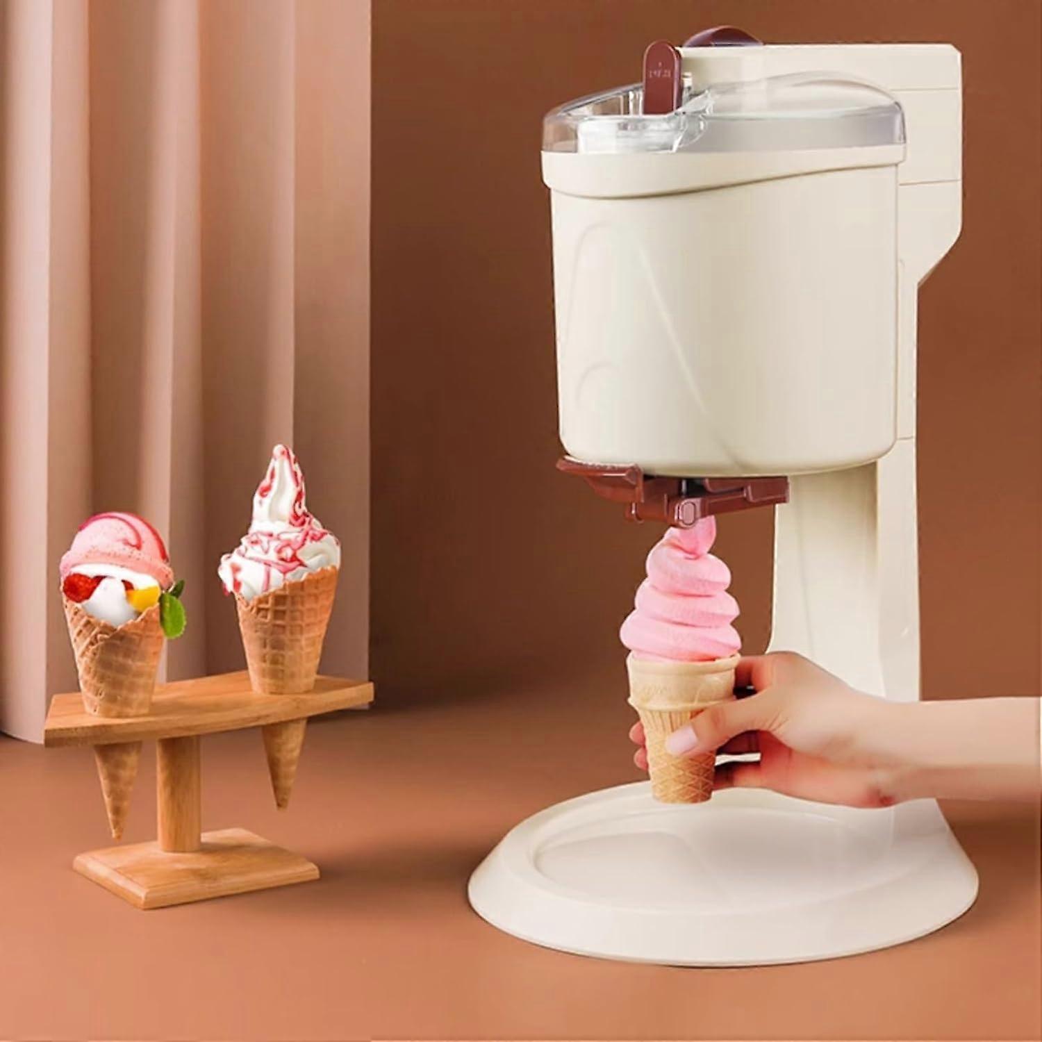 Automatic Soft Serve Ice Cream Maker for Home with 1 Liter Capacity and Easy Fruit Mixing