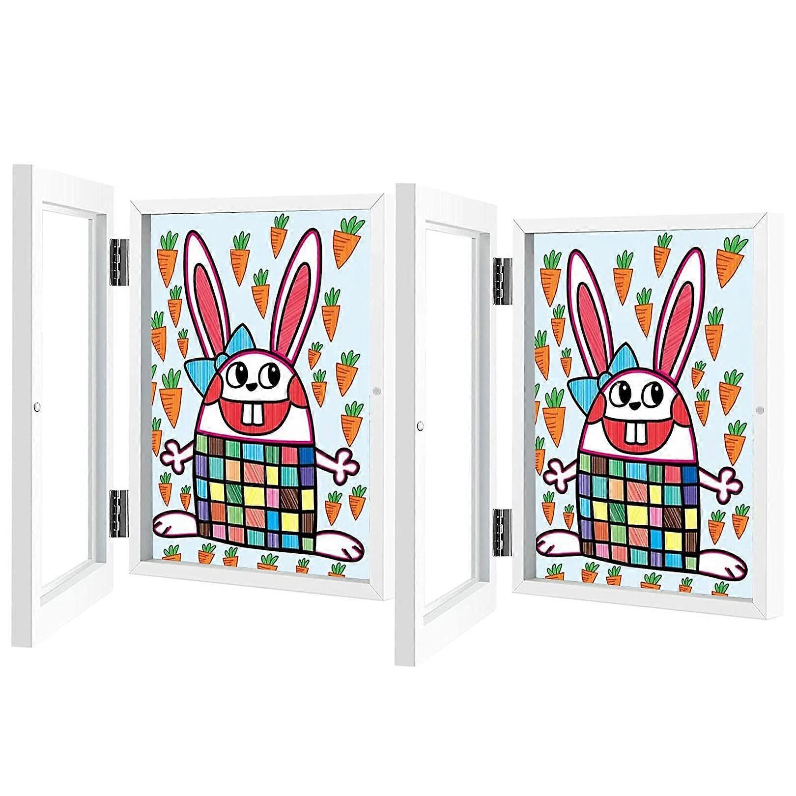 2PCS Kids Art Display Frame Front Opening A4 Changeable Artwork Storage for Children Drawings