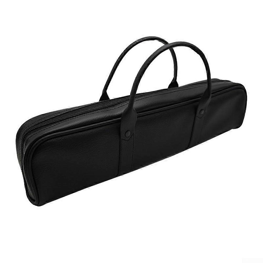 Padded PU Leather Flute Case with Soft Wool Lining and Adjustable Shoulder Strap for 17 Holes