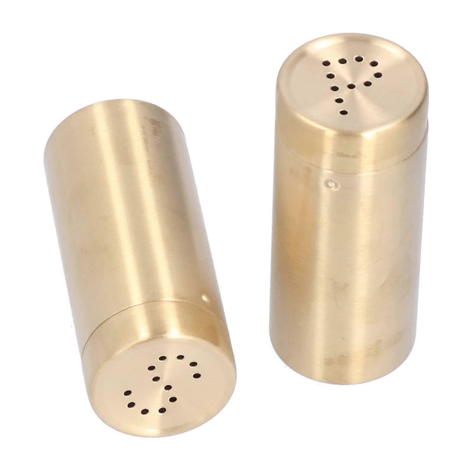 Salt and Pepper Shakers Set Stainless Steel Adjustable Pour Control Rust Proof Refillable 2 Pack