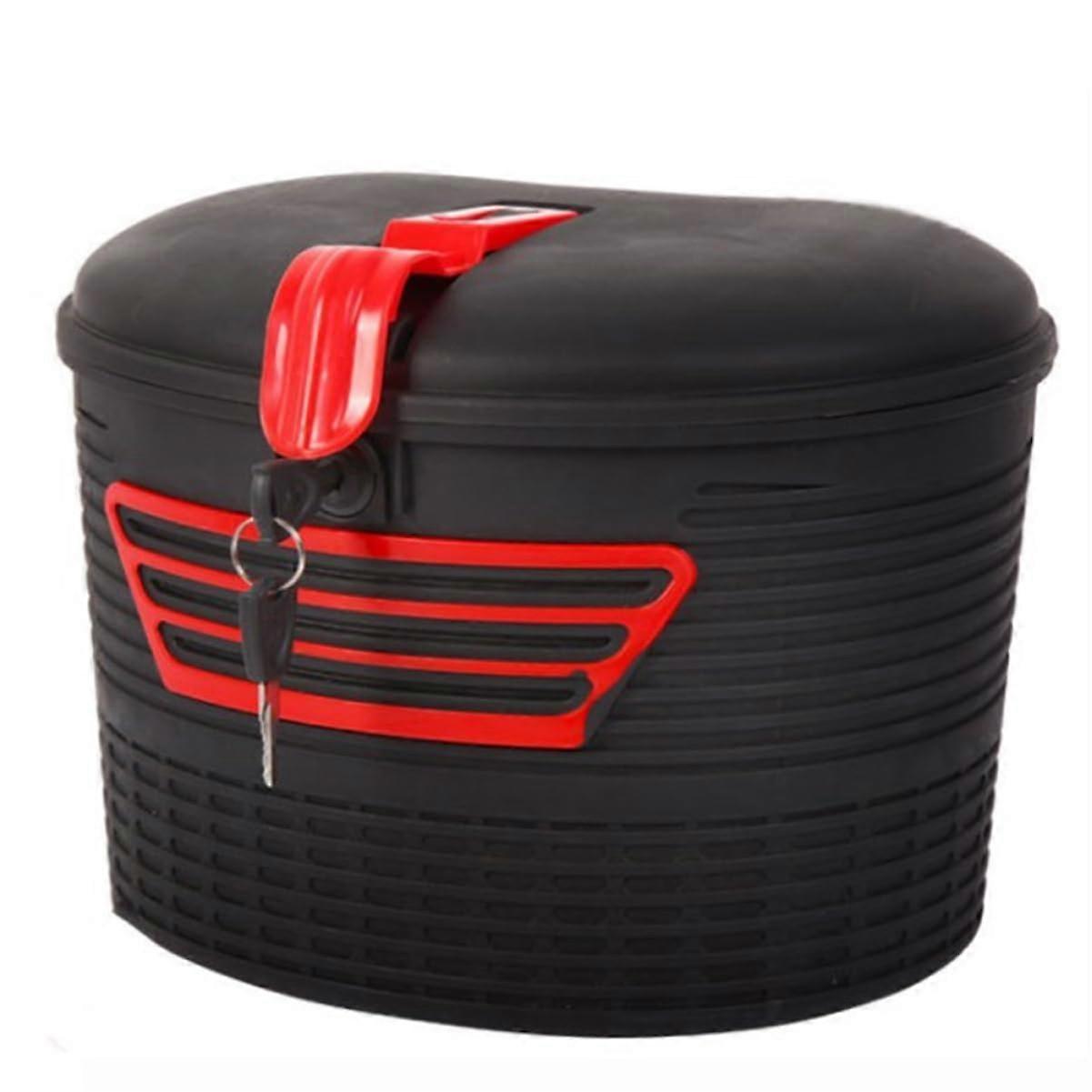 Bike Front Basket with AntiTheft Lock, Large Capacity Durable Woven Plastic Bike Storage Basket