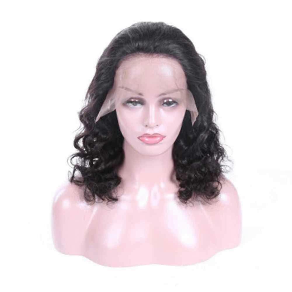 Peruca Lace Front de 22 polegadas, 100% cabelo humano preto natural, para mulheres, resistente a calor e tintura.