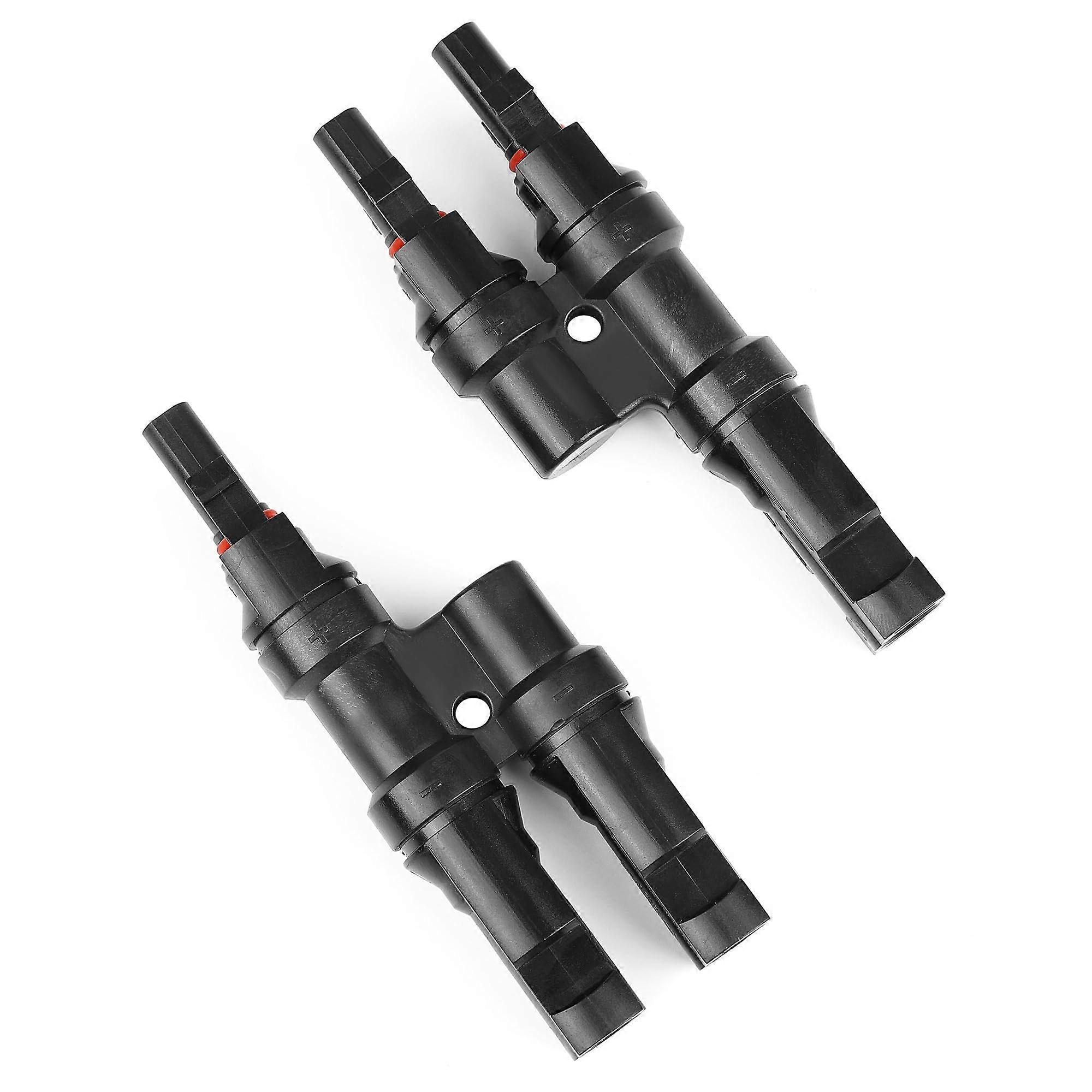 MC4 Solar Connector Y Branch 2 to 1 Waterproof IP67 Solar Panel Cable Adapter 30A Quick Plug Pair