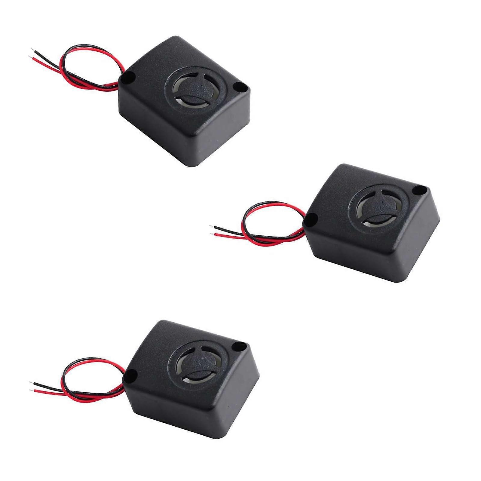 3pcs Mini 12V DC Piezo Alarm Sirens 110dB Decibel Buzzers for Car Home AntiTheft Security