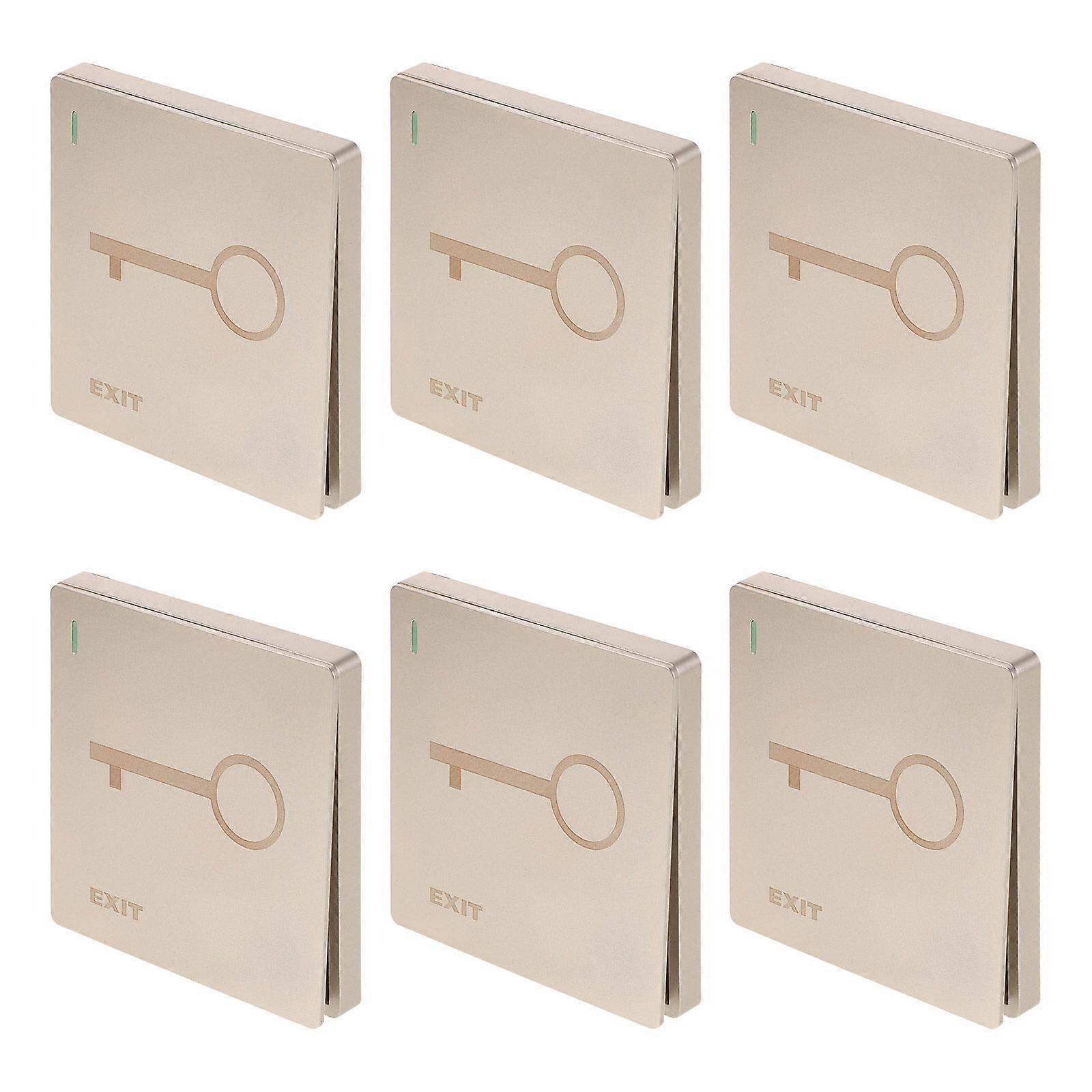 6pcs Push Button Exit Reset Switch Door Release Button for Access Control - 86 Type Press to Exit Replacement Doorbell Switch for Home Security and Of