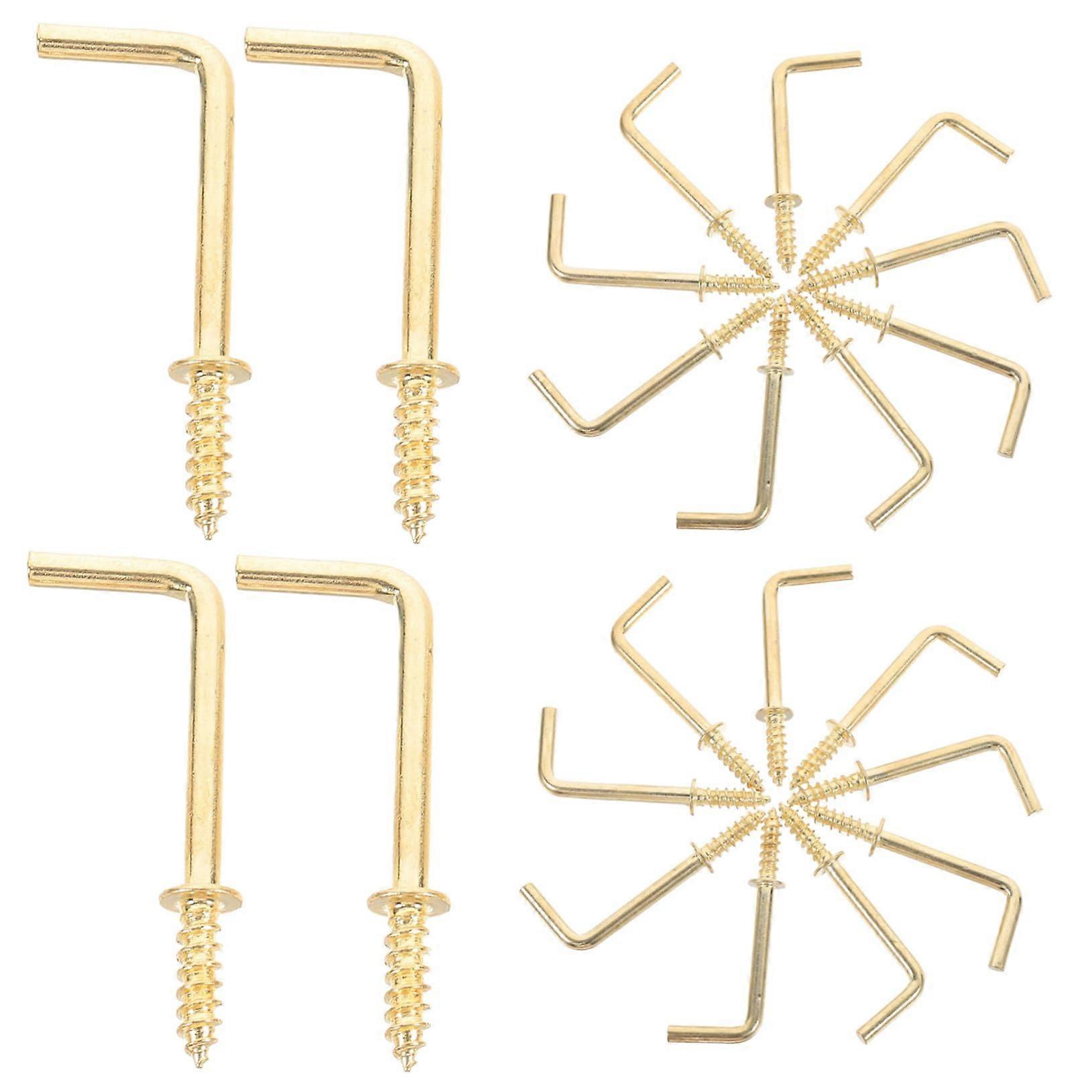 50Pack L Shaped Screw Hooks Durable Iron for Picture Frames and Home Organization