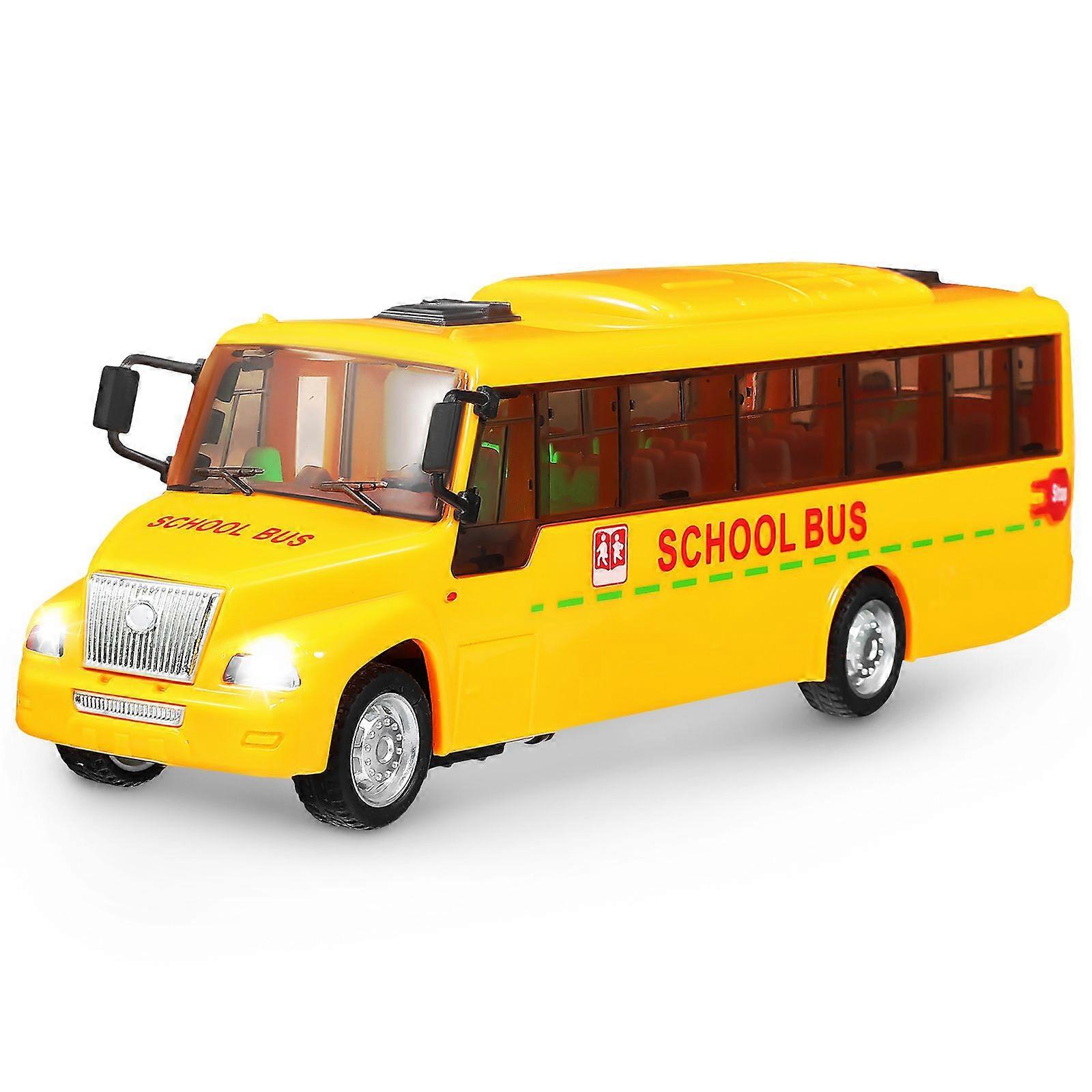 School Bus Toy Vehicle Model Toy Simulation Bus Model Pull Back Bus Model with Light and Sound