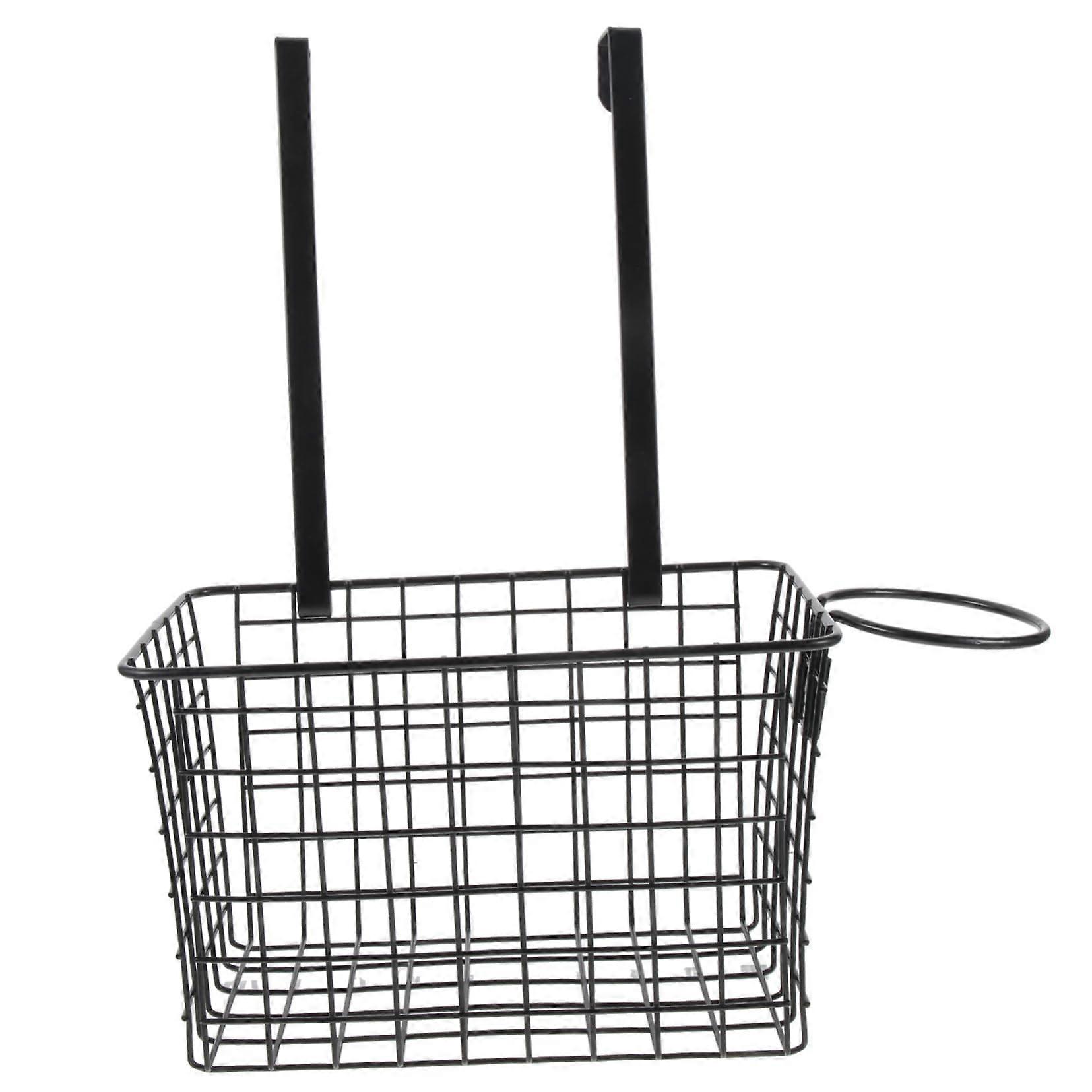 Black Wall Mounted Hair Dryer Holder with Hooks, SpaceSaving Multifunction Organizer