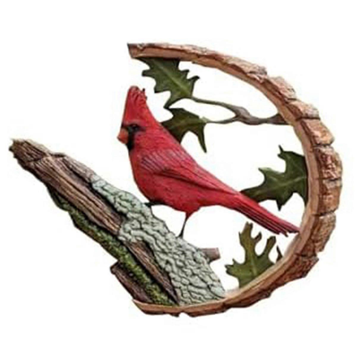 Vibrant Cardinal Statue Handmade Bird Decoration Small Bird Stepping
