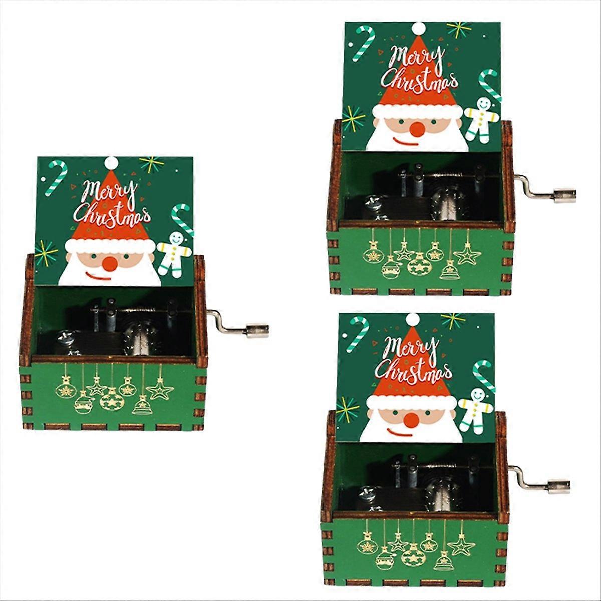 Christmas Hand Crank Music Box ,Home Decoration Small Music Box
