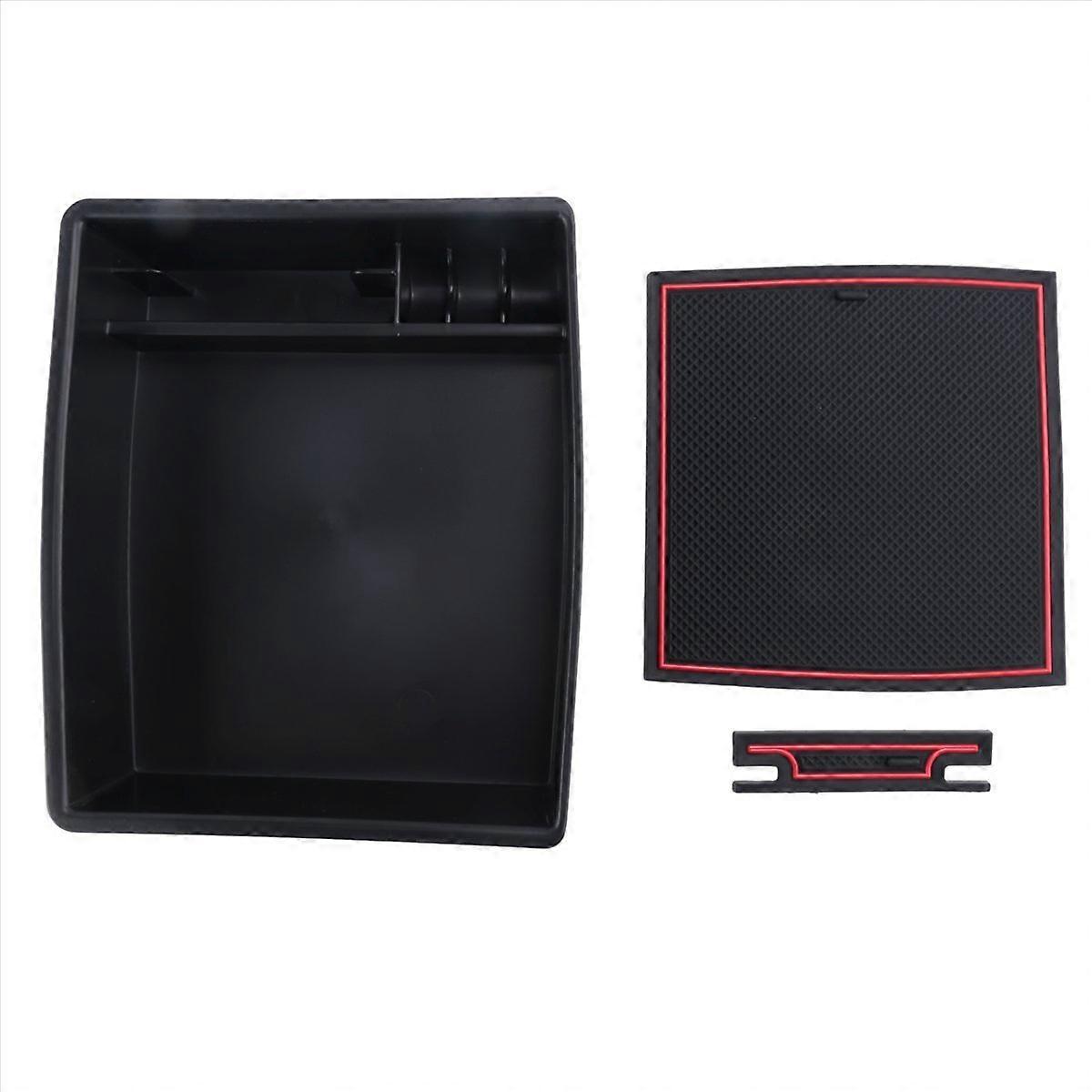 Car Armrest Storage Box for 2024,Black & Red