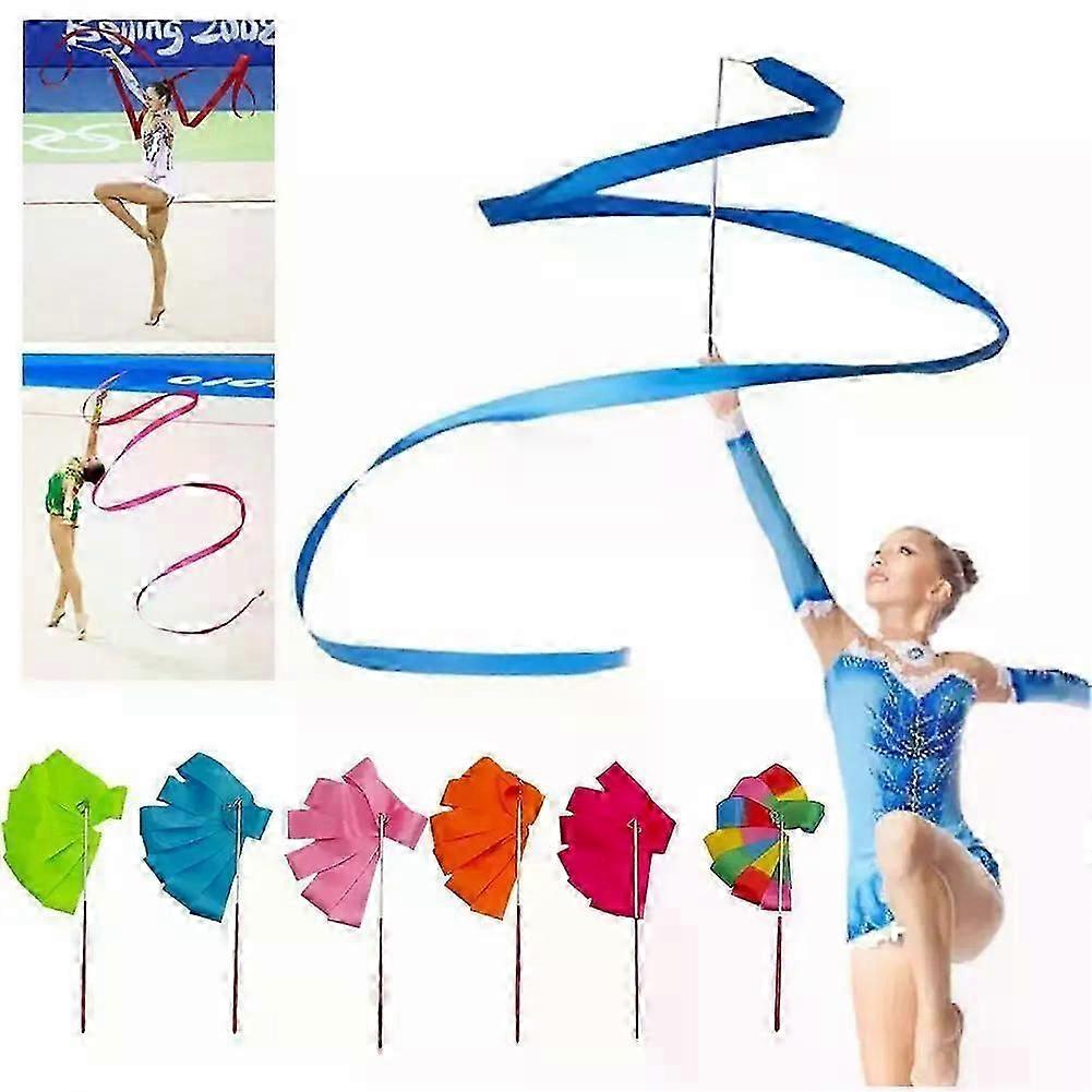 2M/4M Colorful Rhythmic Gymnastics Ribbon Dance Stick
