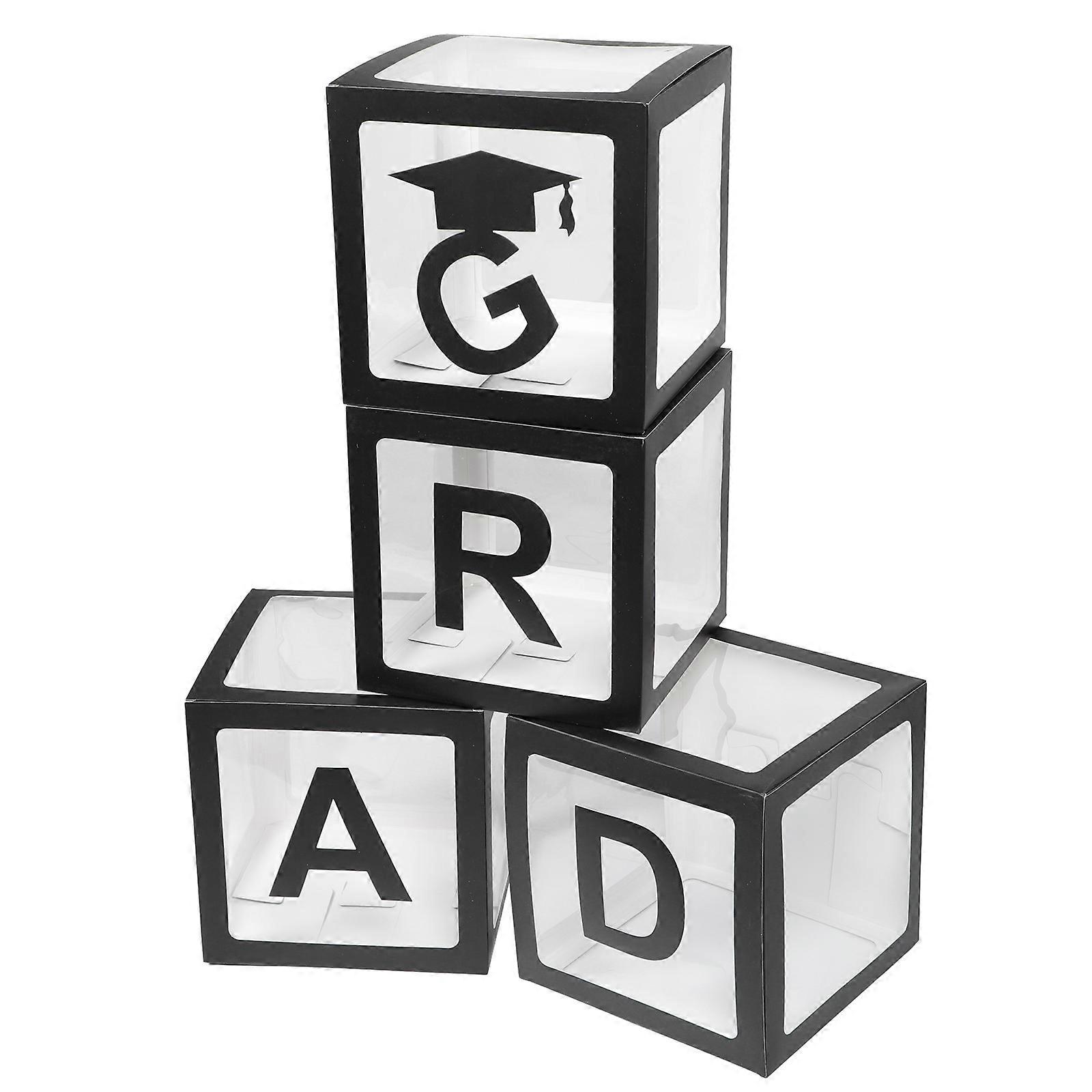 Graduation Balloon Box Decor for Event Decoration 1Set Black