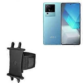 Running Armband for vivo iQOO Neo7 Racing Jet Black Sport Phone Holder with Secure Adjustable Fit