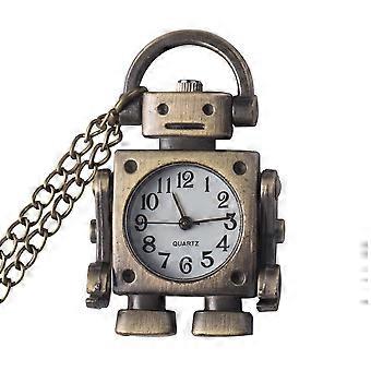 Vintage Pocket Watch Necklace for Daily Wearing Robot Robot Shape Design