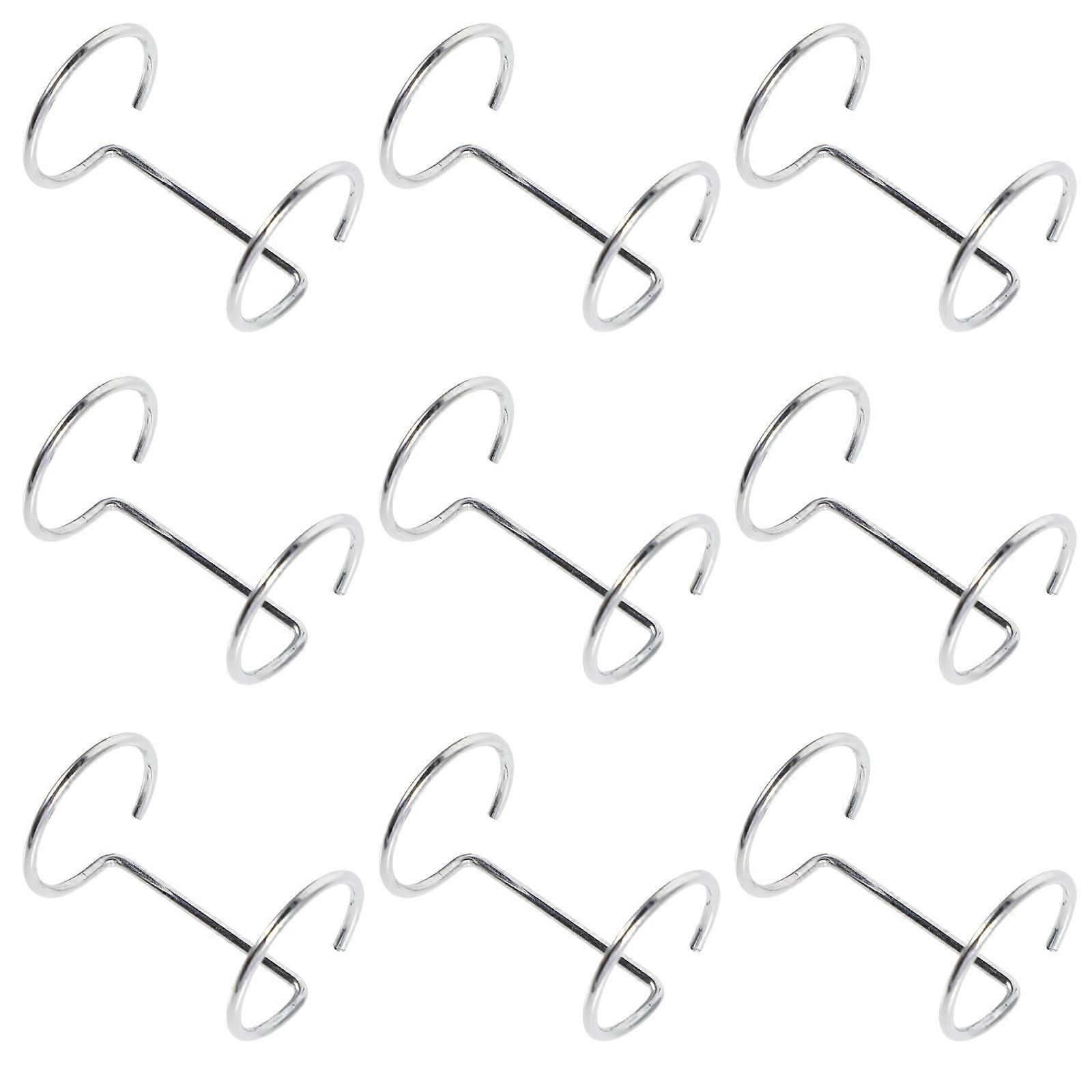 Acrylic Sign Binder Metal Double Ring Clip for Tabletop Display 10Pcs