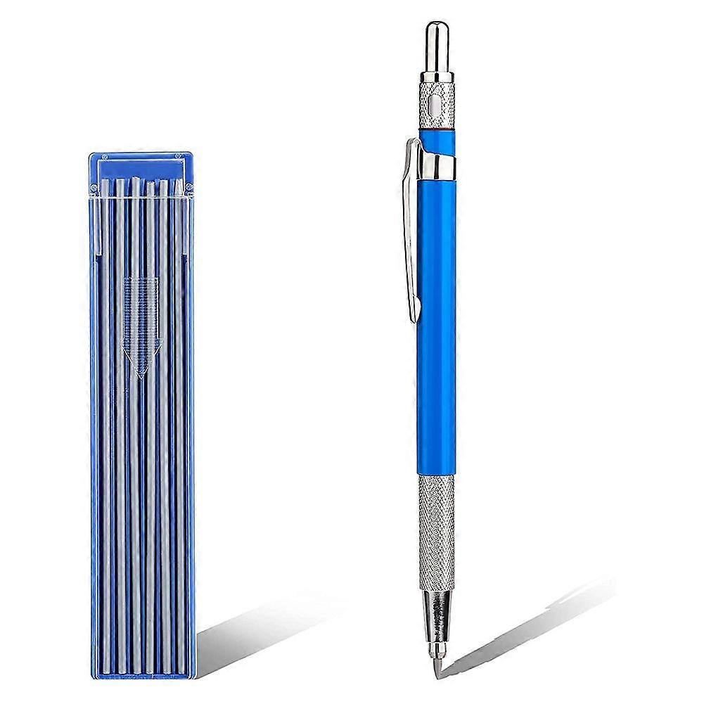 Solid Carpenter Pencil, with 12Pcs Pencils Refills, Mechanical Pencils for Steel Cutting, Automatic