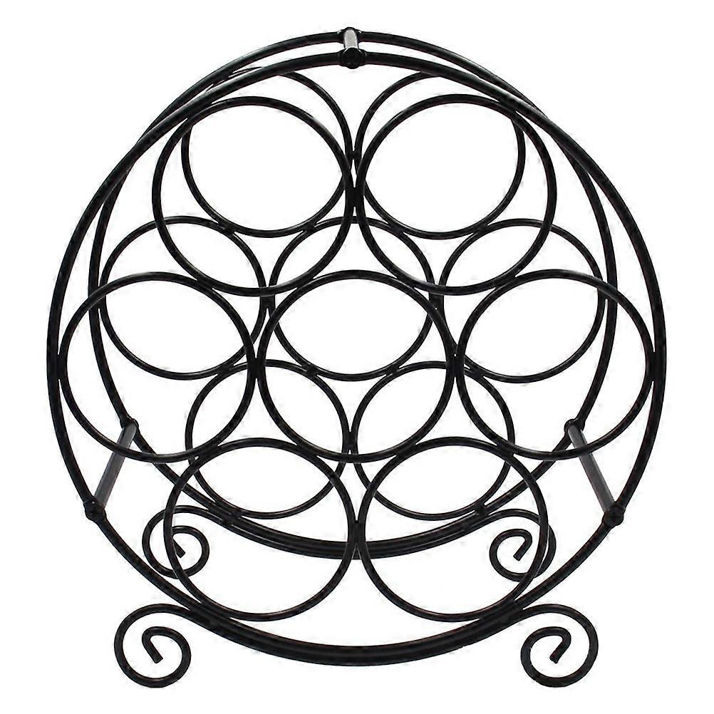 Black Wine Rack Iron Wine Holder for Decorating 1Pcs