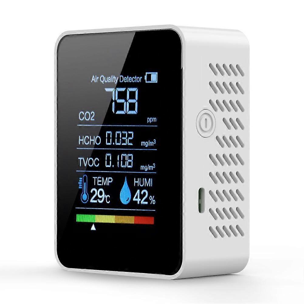 Indoor Quality Monitor, Quality with Co2 Monitor/Hcho/Tvoc/Temperature/Humidity Used for Home,Decoration, Car, Office