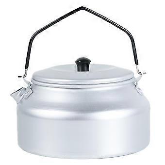 Chaleira de camping de alumínio de 1100ml para chá e café, ideal para caminhadas, com tampa e alça para pendurar.