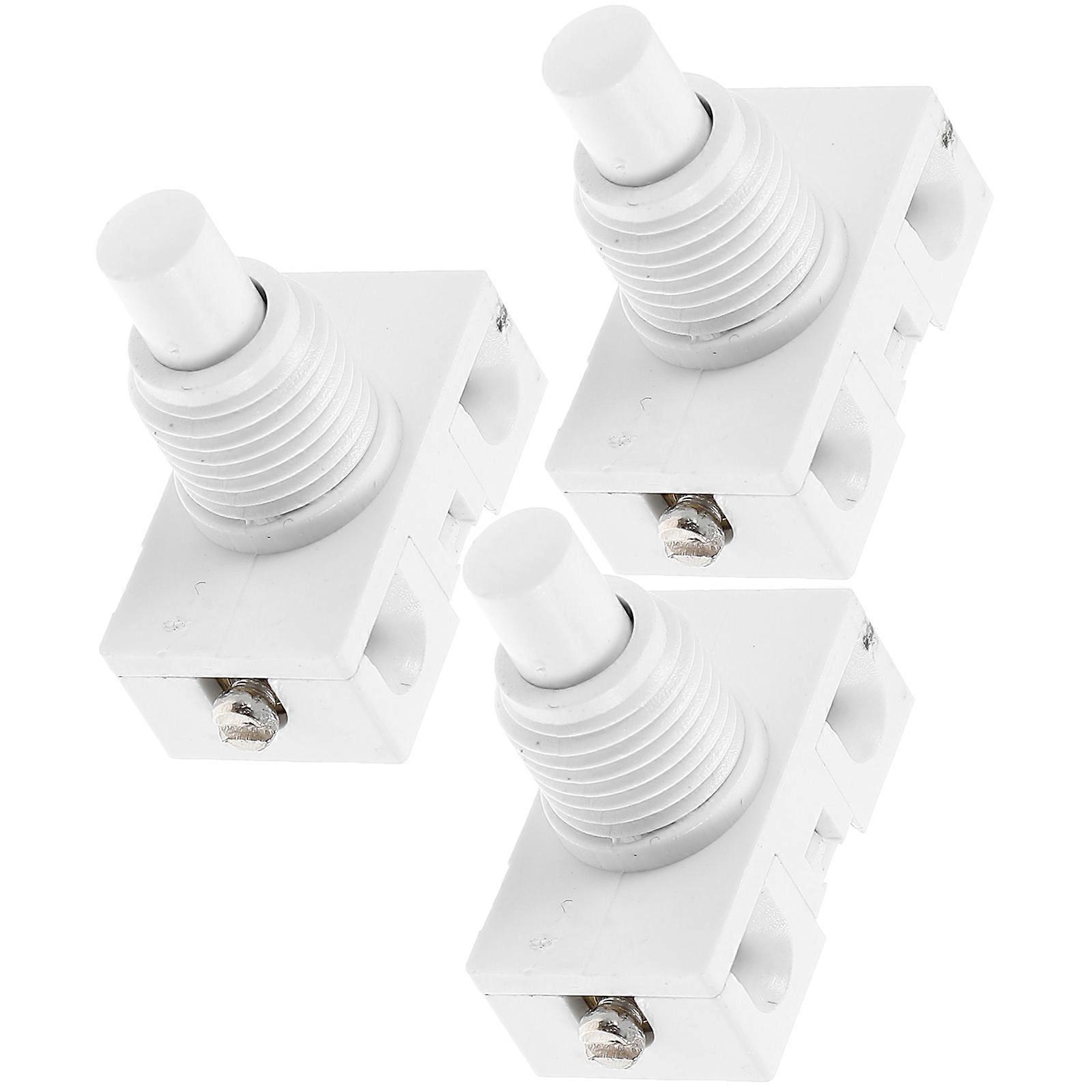 Push Button Self-Locking Switch for Electronic Products 3Pcs White
