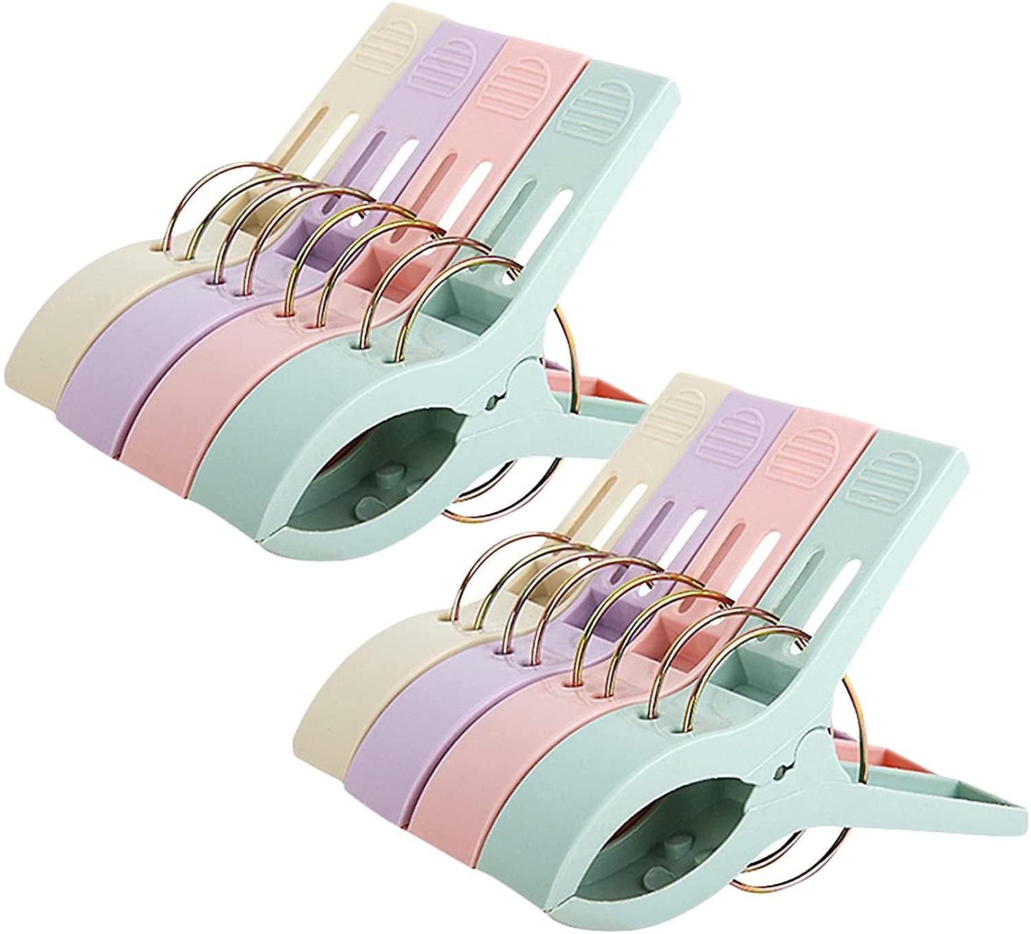 8pcs μεγάλοι μανταλάκια ρούχων, ισχυροί μανταλάκια για τη γραμμή πλυσίματος, αντιανεμικά κλιπ πετσετών αντιολισθητικά