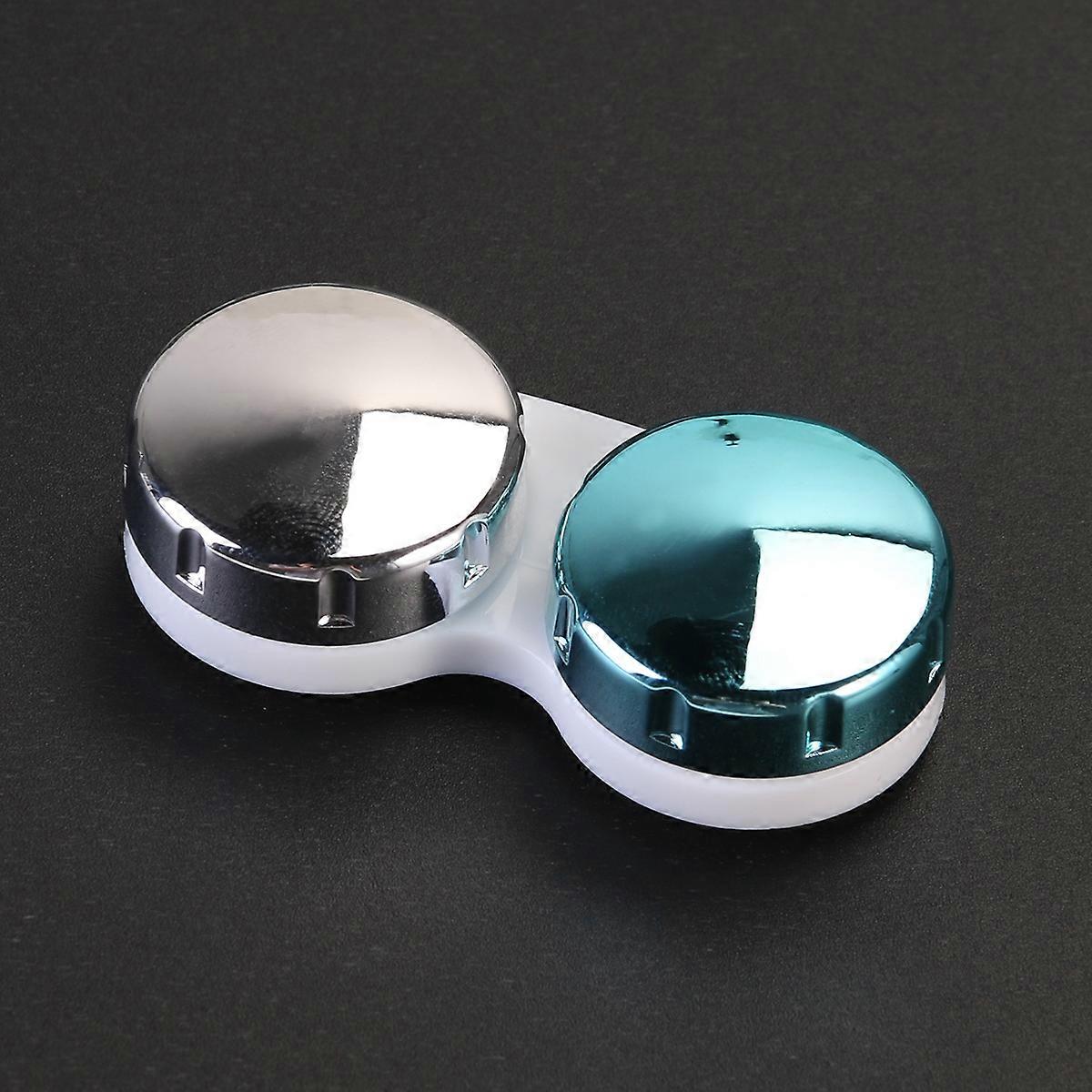 Mini resefodral för enkel linsbehållare (silvervit)