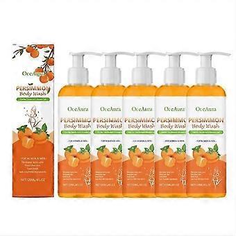 1-5x Persimmon Seife gegen Körpergeruch – 120 ml Sanftes Duschgel für Senioren, alle Hauttypen, frischer Duft und geruchsneutralisierende Formel