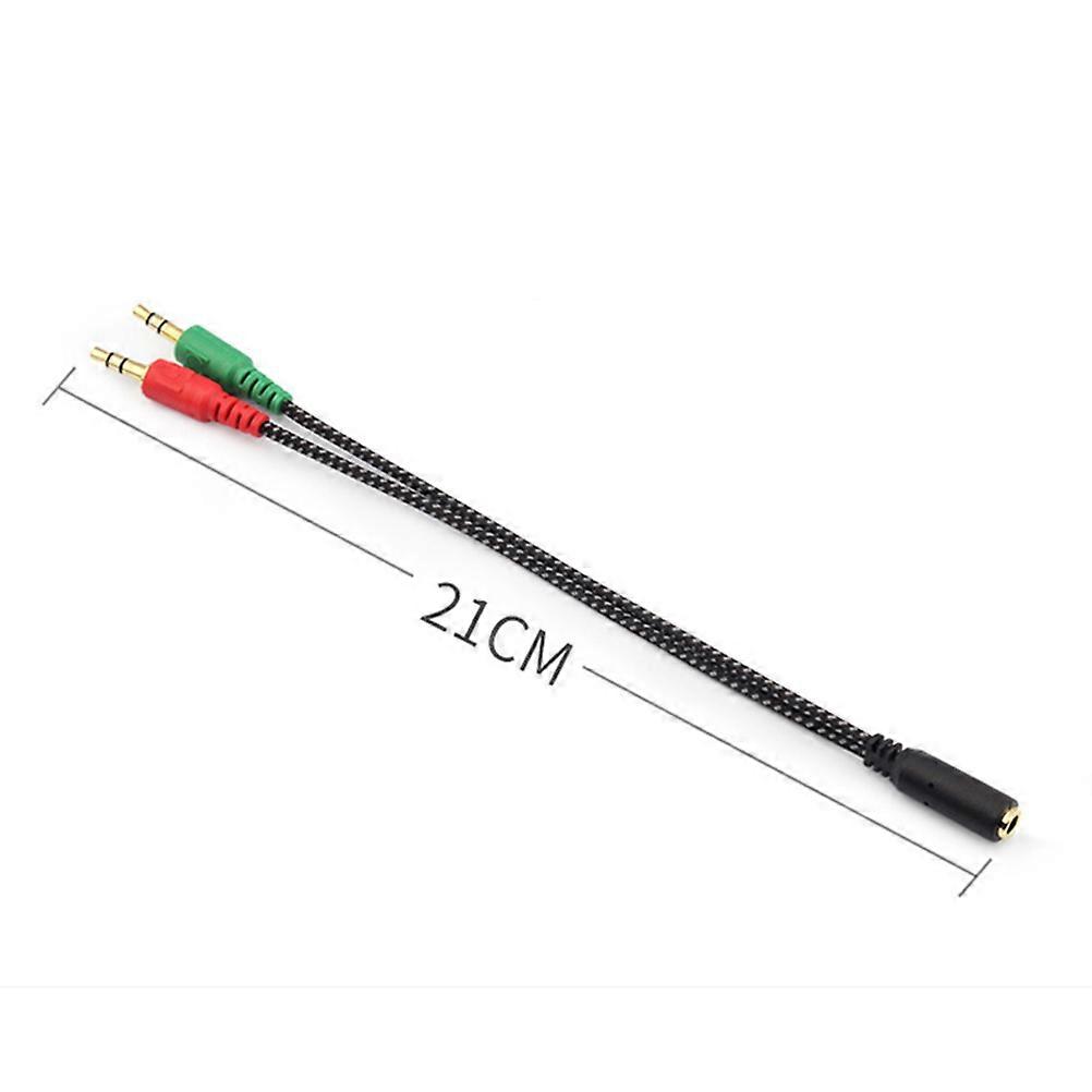 Headset-Adapter-Splitterkabel für Computer, 1 Buchse auf 2 Stecker