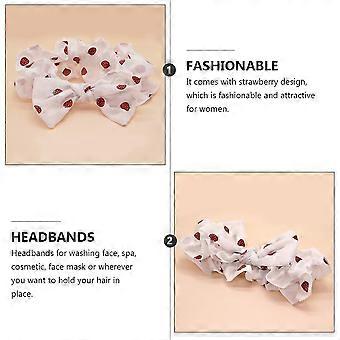 Strawberry Pattern Women Headband for Face Washing 1Pcs Elastic Style