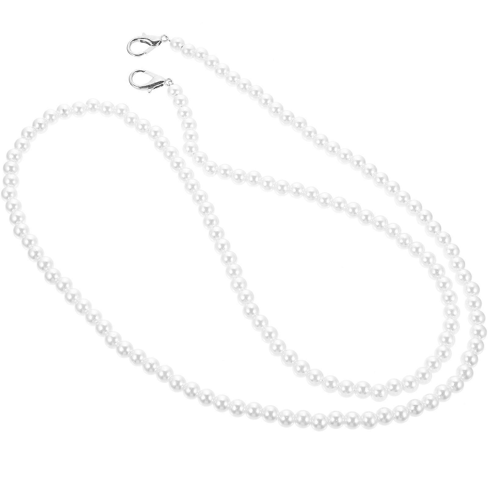 Pearl Chain Handbag Strap for DIY Bag Making Silver Replacement