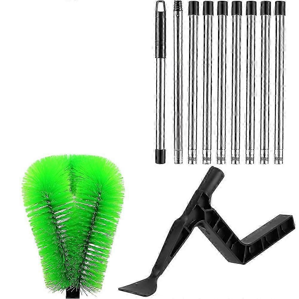Multi-Functional Gutter Cleaning Tool Set with Adjustable Length and Dual Brush Heads