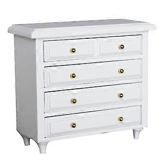 1PC Mini Maison Mini Meubles Mini Armoire En Bois Massif Mini Décor De Scène (Blanc)